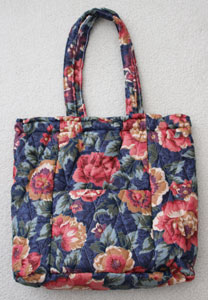 Exterior Ellen Originals Bag - Large Red Flowers on Blue Background