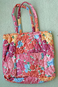Exterior Pink, Peach, Yellow Ellen Originals' Quilted Knitting Bag