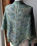 Knited Lacey Shawl,  Malabrigo Arroyo Yarn, color 416  indiecita