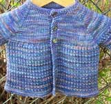 Baby cardigan sweater; Malabrigo Silky Merino Yarn, color 436 Atardecer