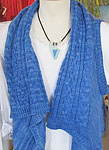 handknit vest using malabrigo silky merino color azul azul