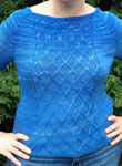 handknit pullover sweater using malabrigo silky merino color azul azul