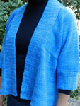 handknit open cardigan using malabrigo silky merino color azul azul