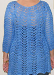 handknit lacey pullover using malabrigo silky merino color azul azul
