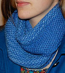 handknit cowl neck scarf using malabrigo silky merino color azul azul
