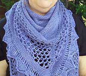 handknit lacey scarf, neckwarmer, kerchief;  Malabrigo Silky Merino Yarn color 414 london sky
