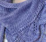 handknit ruffled scarf, neckwarmer, kerchief; Malabrigo Silky Merino Yarn color 414 london sky