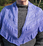 knitted shawl, wrap;  Malabrigo Silky Merino Yarn, color 420 light hiacynth