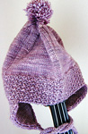 knitted hat with pompom; Malabrigo Silky Merino Yarn, color 425 madre perla