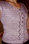 short sleeve sweater; Malabrigo Silky Merino Yarn, color 425 madre perla