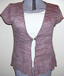 short sleeve sweater, vest; Malabrigo Silky Merino Yarn, color 425 madre perla