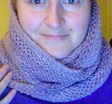 knited cowl neck scarf; Malabrigo Silky Merino Yarn, color 425 madre perla