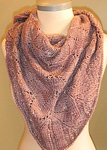 knitted kerchief, scarf; Malabrigo Silky Merino Yarn, color 425 madre perla