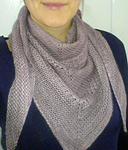 knitted kercihef, scarf; Malabrigo Silky Merino Yarn, color 425 madre perla