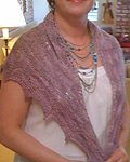 knitted lace shawl; Malabrigo Silky Merino Yarn, color 425 madre perla
