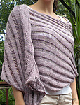 knitted ribbed wrap, shawl; Malabrigo Silky Merino Yarn, color 425 madre perla