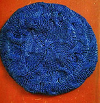 Knitted tam, hat; Malabrigo Silky Merino Yarn, color 415 matisse blue