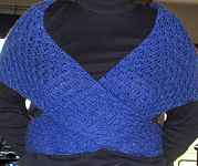 Cross-over vest; Malabrigo Silky Merino Yarn, color 415 matisse blue