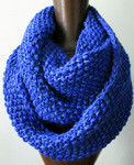 knitted garter stitch cowl, scarf; Malabrigo Silky Merino Yarn, color 415 matisse blue