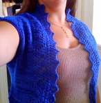 Knitted Vest, Malabrigo Silky Merino Yarn, color 415 matisse blue
