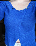 knitted sweater, Malabrigo Silky Merino Yarn, color 415 matisse blue