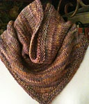 handknit cowl neck scarf; Malabrigo Silky Merino Yarn color piedras 862