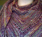 handknit scarf; Malabrigo Silky Merino Yarn color piedras 862