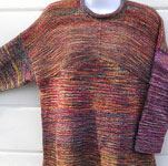 handknitted garter stitch tunic; Malabrigo Silky Merino Yarn color piedras 862