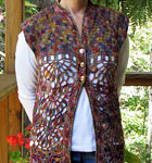 crocheted vest; Malabrigo Silky Merino Yarn color piedras 862