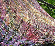 handknit wrap, shawl; Malabrigo Silky Merino Yarn color piedras 862