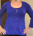 Knitted pullover sweater, ballet neck; Malabrigo Silky Merino Yarn, color 30 purple mystery