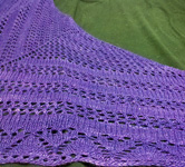 knitted lacey scarf; Malabrigo Silky Merino Yarn, color 30 purple mystery