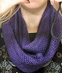 knitted cowl neck scarf; Malabrigo Silky Merino Yarn, color 30 purple mystery