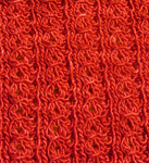 knitted scarf; Malabrigo Silky Merino Yarn, color 611 ravelry red