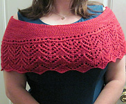 knitted wrap; Malabrigo Silky Merino Yarn, color 611 ravelry red