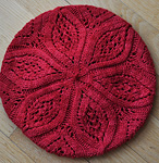 knitted tam, beret; Malabrigo Silky Merino Yarn, color 611 ravelry red