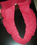 knitted scarf; Malabrigo Silky Merino Yarn, color 611 ravelry red