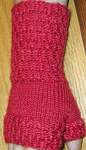 Fingerless gloves; Malabrigo Silky Merino Yarn, color 611 ravelry red