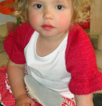 knitted bolero jacket; Malabrigo Silky Merino Yarn, color 611 ravelry red
