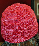 knitted cap, hat; Malabrigo Silky Merino Yarn, color 611 ravelry red