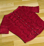 knitted bolero; Malabrigo Silky Merino Yarn, color 611 ravelry red