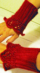 knited mittens, gloves; Malabrigo Silky Merino Yarn, color 611 ravelry red