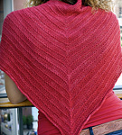 knitted shawl, wrap; Malabrigo Silky Merino Yarn, color 611 ravelry red