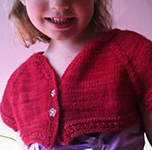 Knitted Bolero; Malabrigo Silky Merino Yarn, color 611 ravelry red