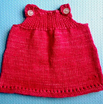 Knitted Baby Tunic; Malabrigo Silky Merino Yarn, color 611 ravelry red