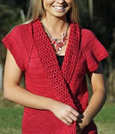 Knitted Sleevelss Cardigan; Malabrigo Silky Merino Yarn, color 611 ravelry red