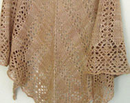 handknit shawl, wrap; Malabrigo Silky Merino Yarn color 431 tatami