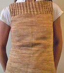 handknit pullover vest sweater; Malabrigo Silky Merino Yarn color 431 tatami