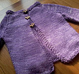 Malabrigo Silky Merino yarn color wisteria child's cardigan