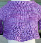 Malabrigo Silky Merino yarn color wisteria child's cardigan